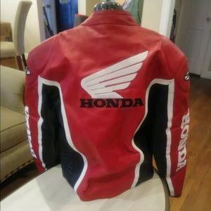 Genuine leather honda motorcycle jacket